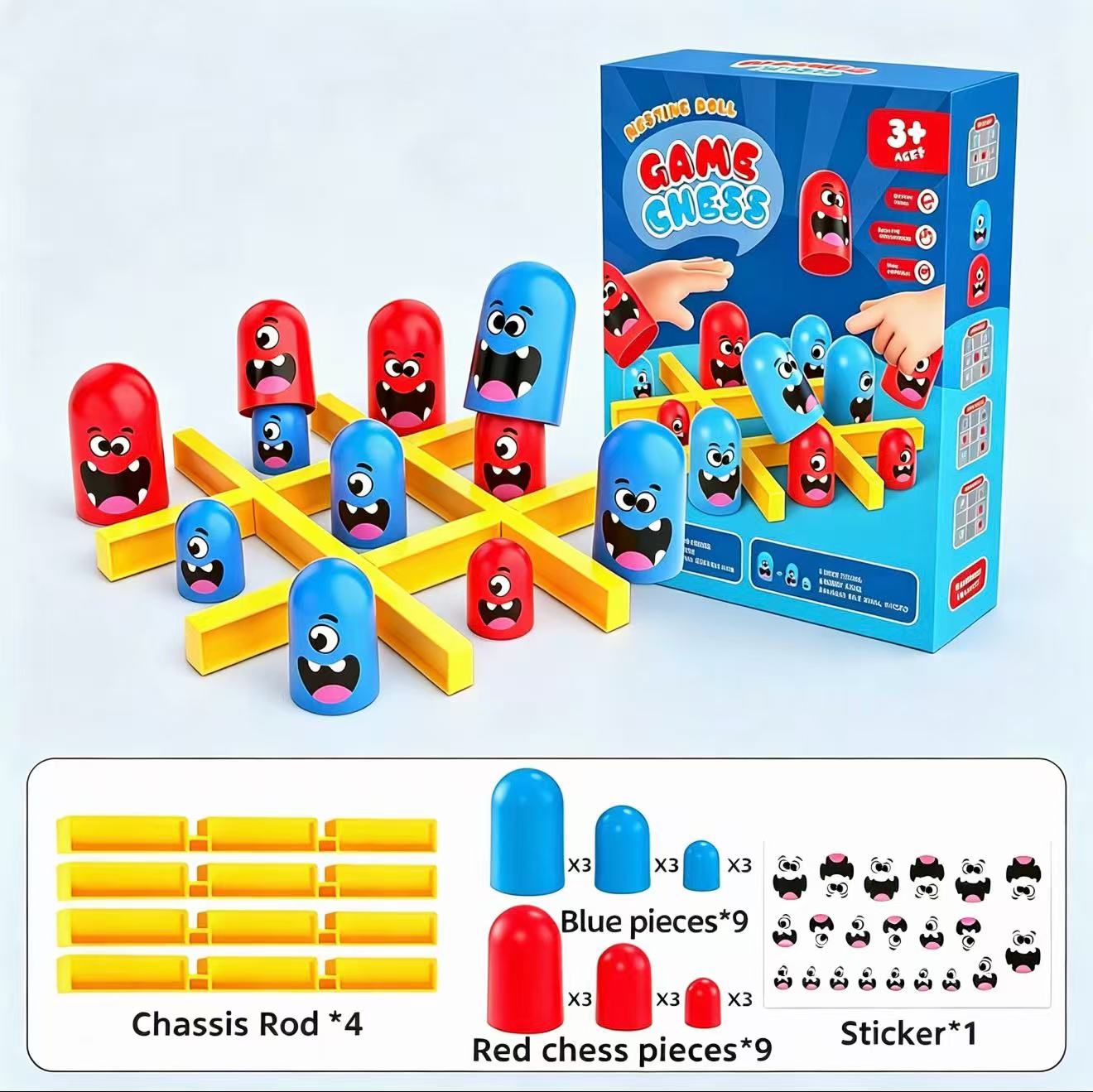 Board Game Live - Tic-Tac-Toe Eet-en-Schiet Stapelbekers Dubbel Gevecht Bordspel